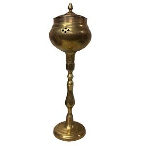 Antique Brass Whale Lamp Incense Candle Burner (e7)